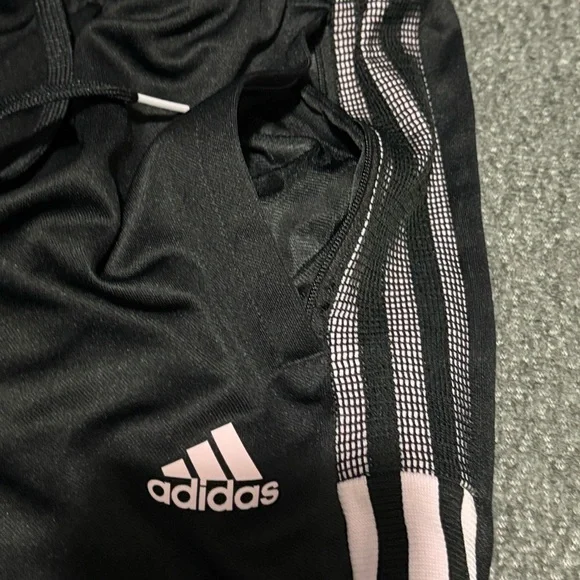 Women’s Black Adidas Tiro track pants with pink stripes. - Picture 5 of 7